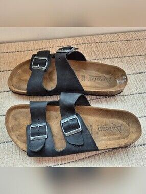 Autenti Made In Spain Birkenstock Style Sandals Size 42 Genuine Leather